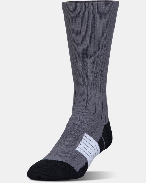 Men's UA Unrivaled Crew Socks, Gray, pdpMainDesktop image number 2